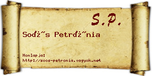 Soós Petrónia névjegykártya